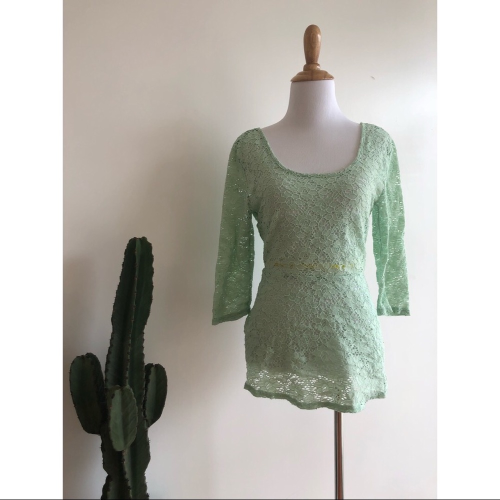 Seafoam green peplum blouse